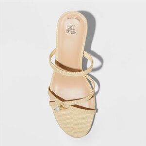 Wild Fable Women's Raffia Strappy Heels - Cream NEW